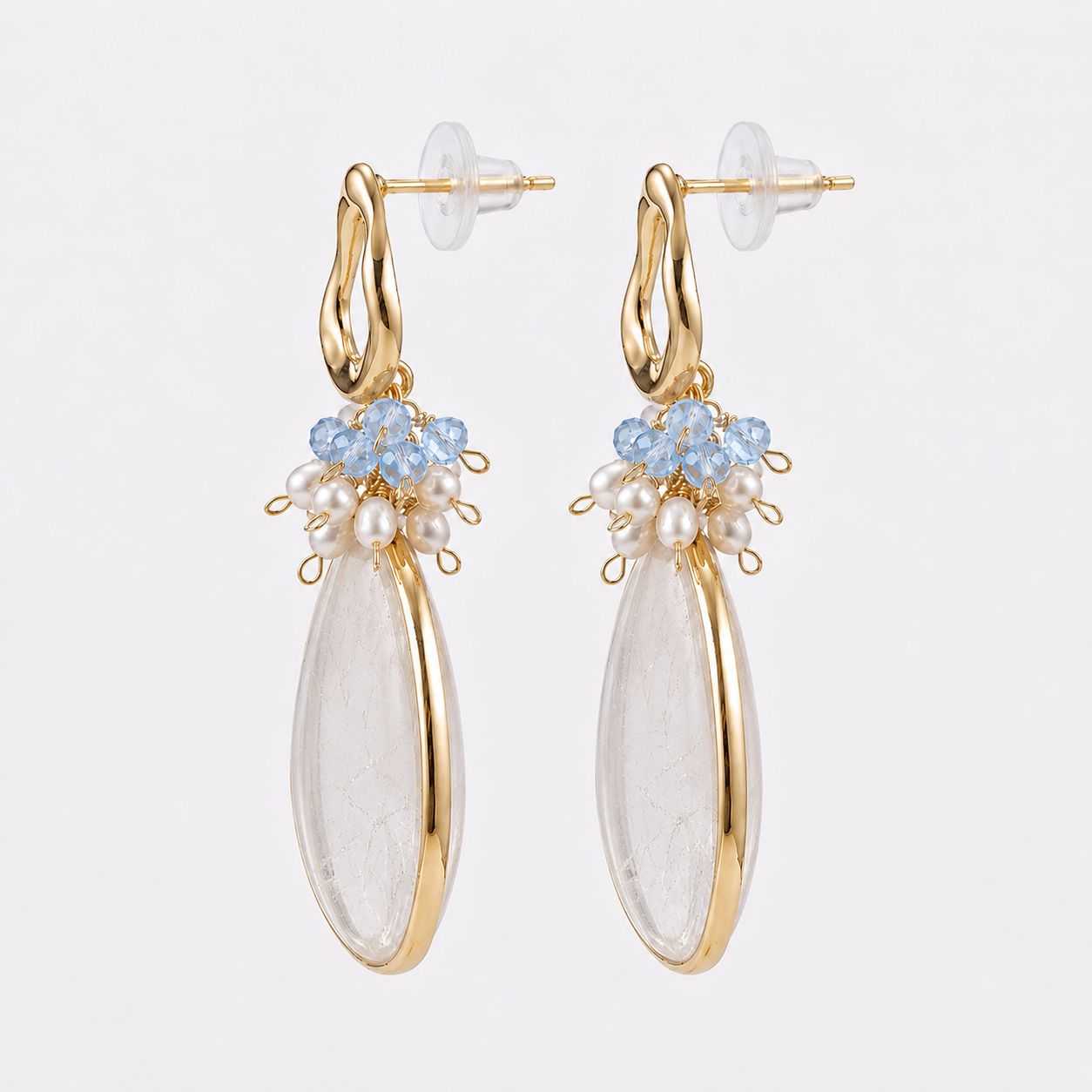 Healing Light Quartz Drops Earrings - Image 2