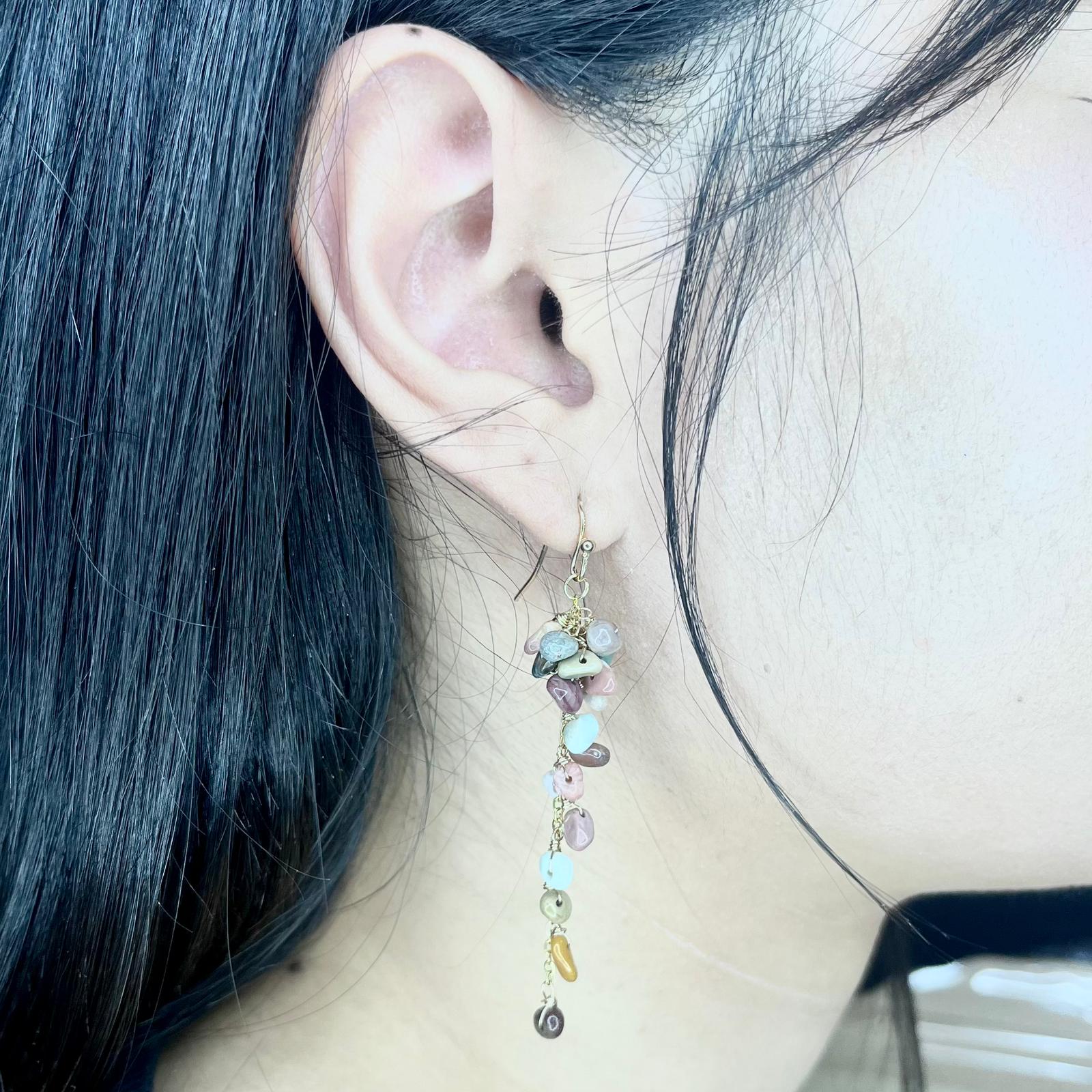 Celestial Ocean Jasper Cluster Earrings - Image 2