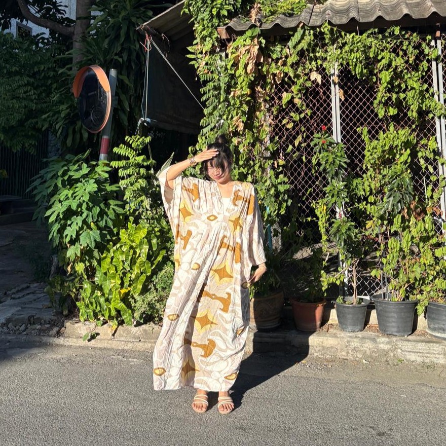 Desert Latte Kaftan Dress - Image 4