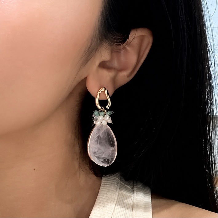 Healing Light Quartz Drops Earrings - Image 4