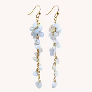 Celestial Blue Chalcedony Cluster Earrings