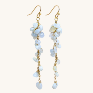 Celestial Blue Chalcedony Cluster Earrings