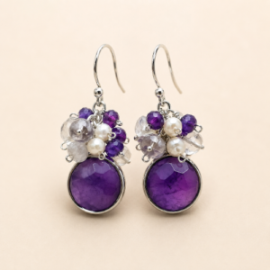 Moonlit Amethyst Cluster Earrings