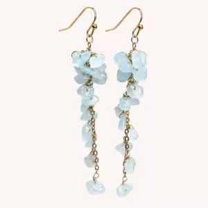 Celestial Aquamarine Cluster Earrings