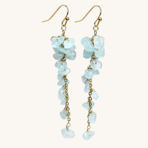 Celestial Aquamarine Cluster Earrings
