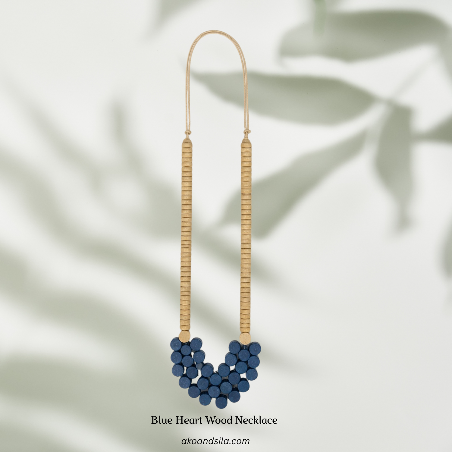 Blue Heart Wood Necklace - Image 5
