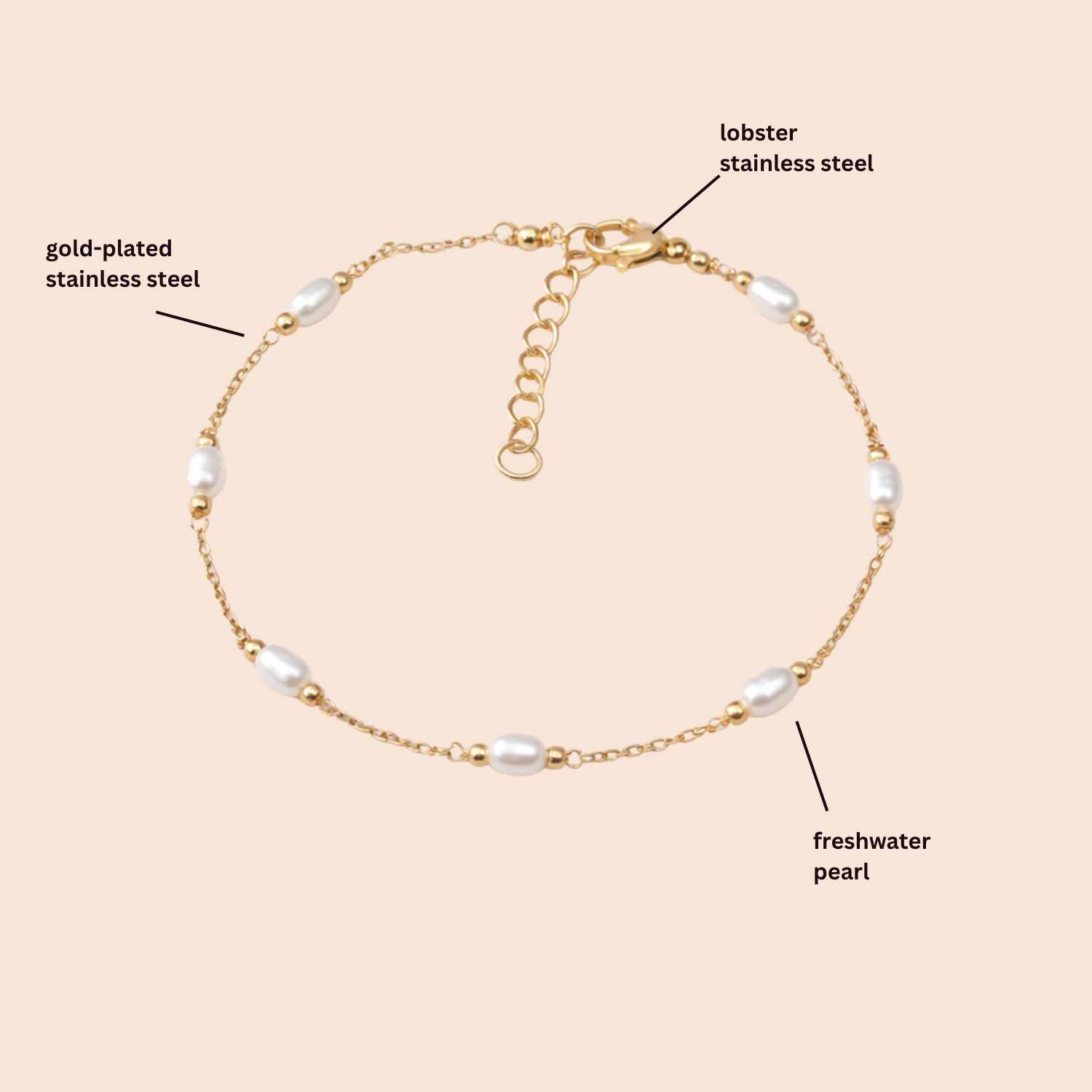 Oval Freshwater Pearl Bracelet - Image 2