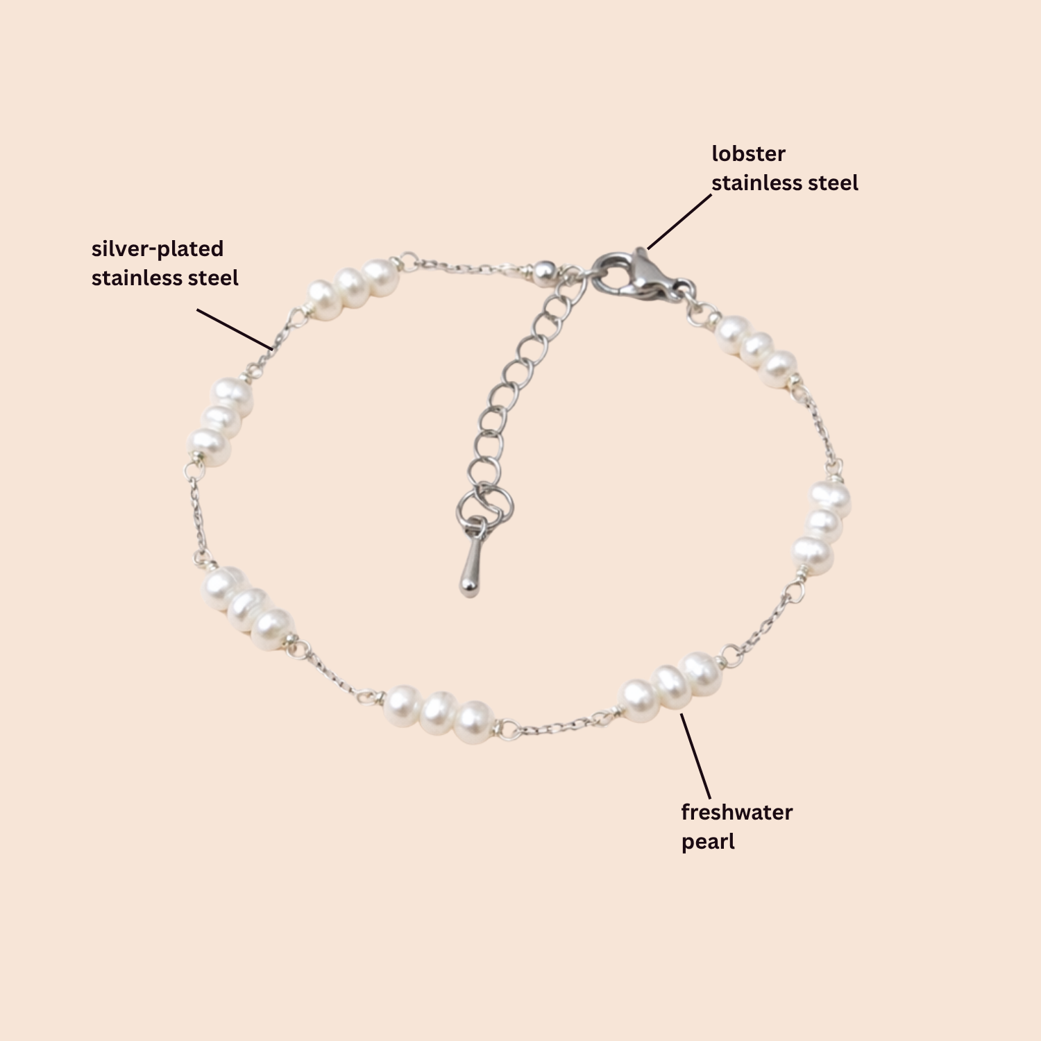 Classic Pearl Station Bracelet - Image 2