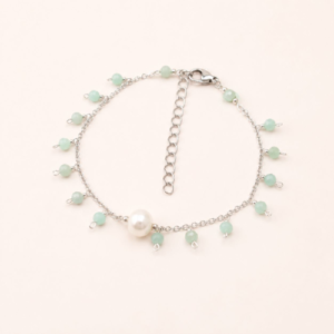 Larimar Pearl Charm Bracelet
