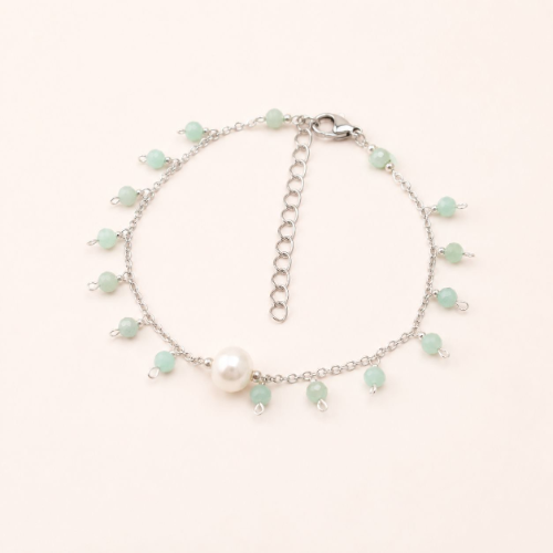 Larimar Pearl Charm Bracelet
