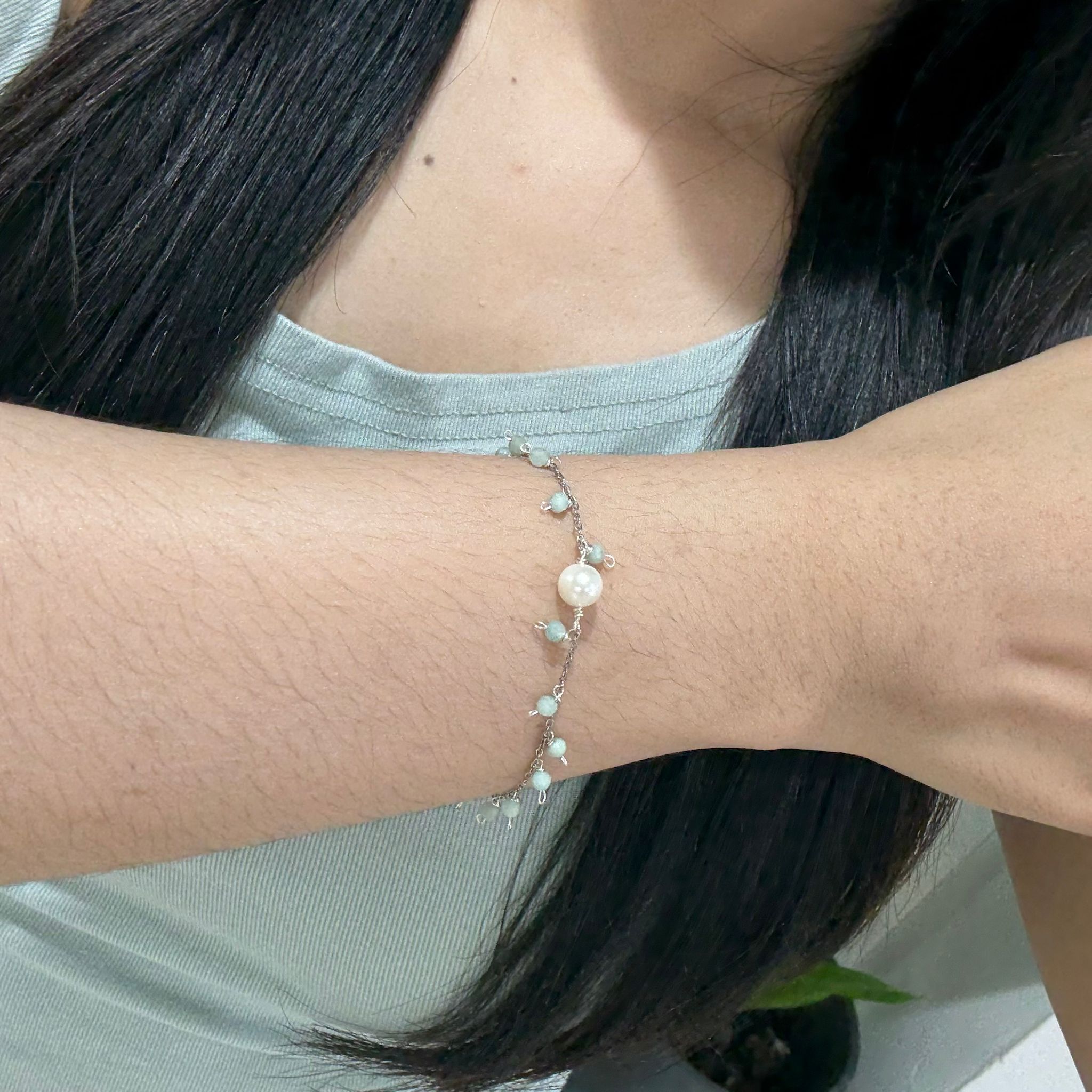 Larimar Pearl Charm Bracelet - Image 4