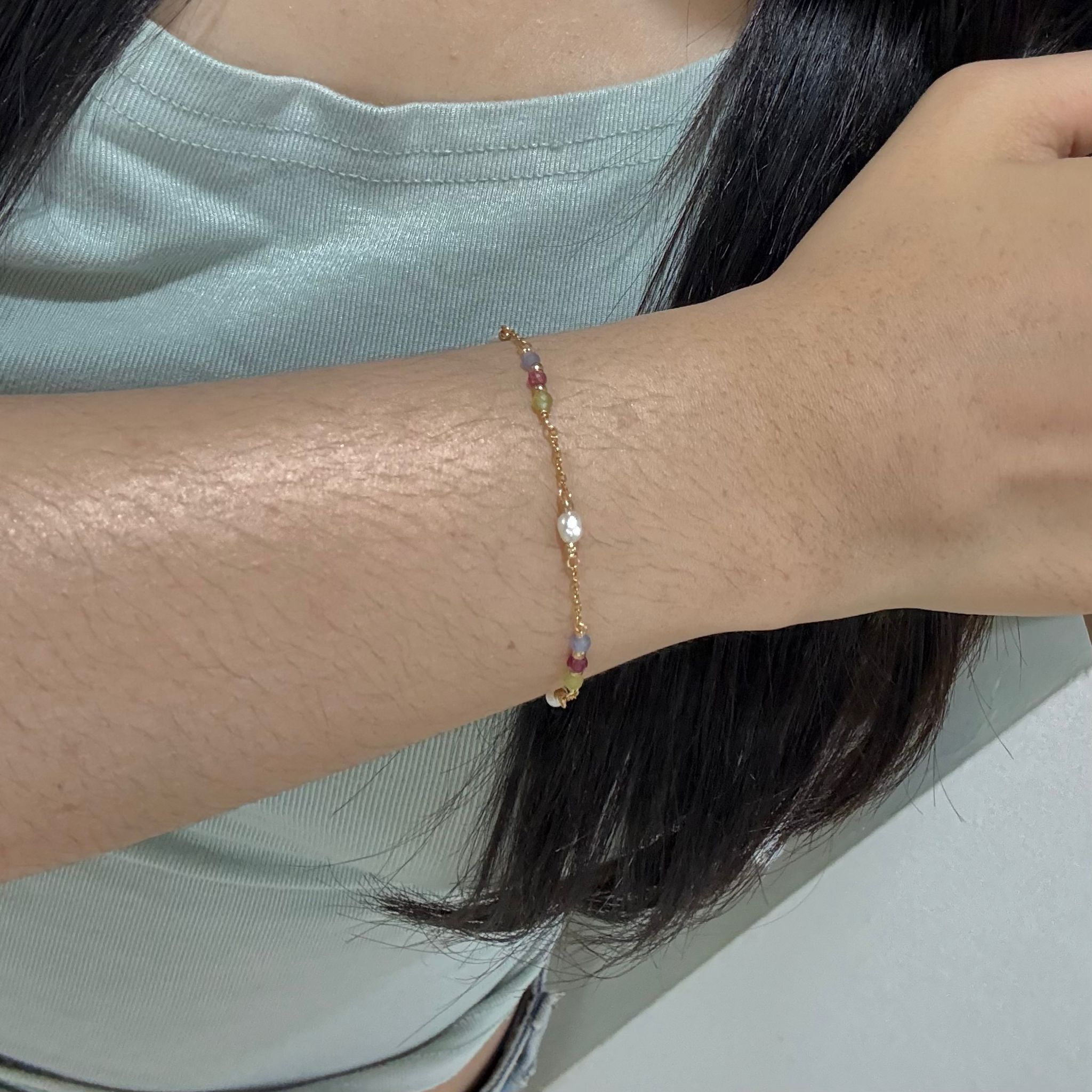 Pearl & Natural Stone Bracelet - Image 3