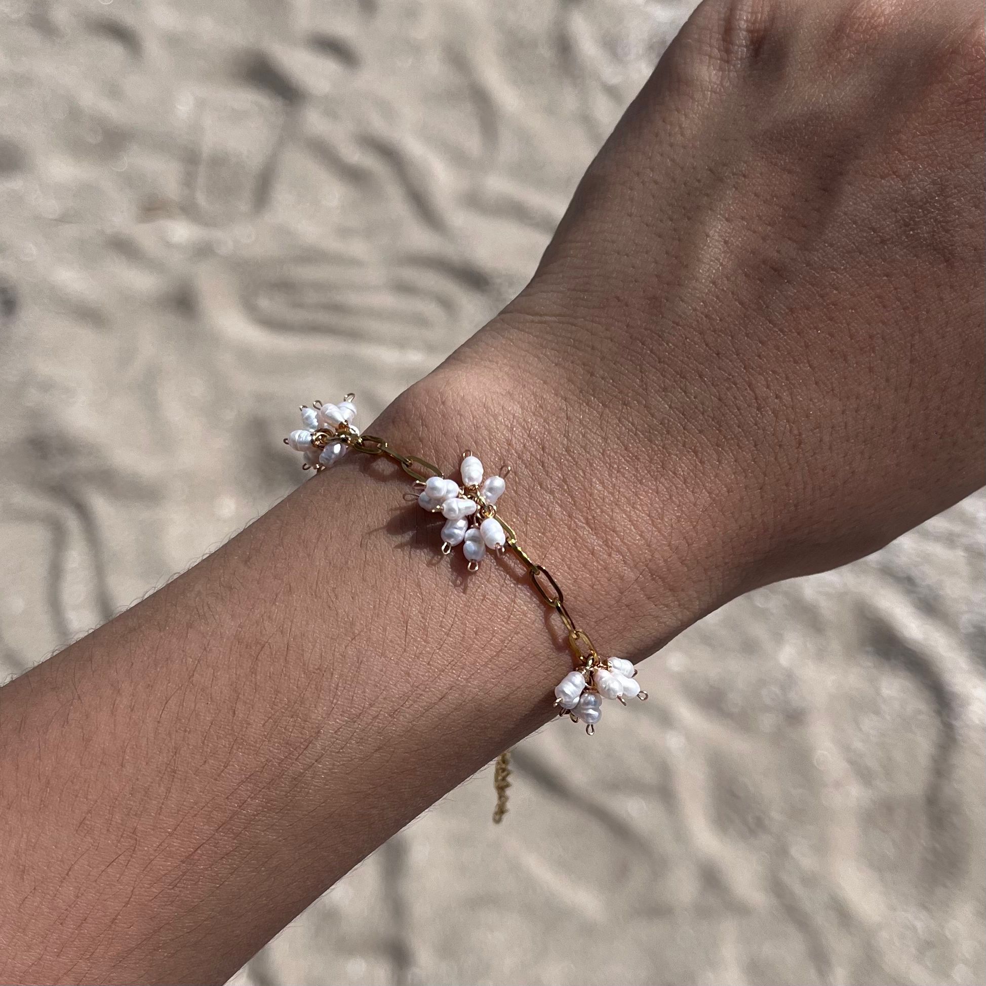 Pearl Cluster Chain Bracelet - Image 5