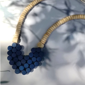 Blue Heart Wood Necklace