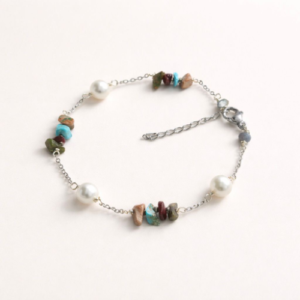 Multicolor Stone & Pearl Bracelet