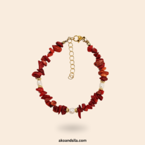 Rouge Coral & Freshwater Pearl Bracelet