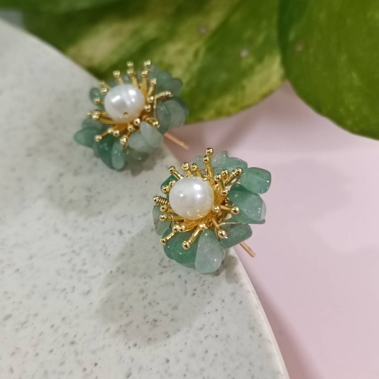 Sunrise Green Aventurine adjustable earrings - Image 3