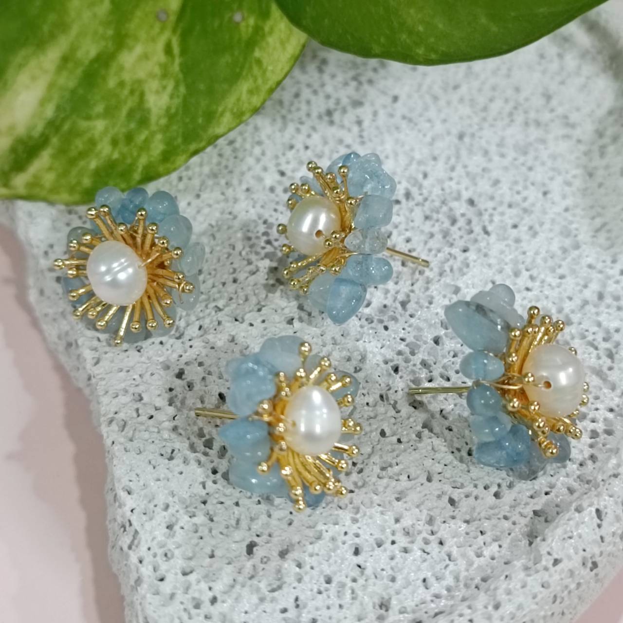 Sunrise Aquamarine adjustable earrings - Image 3