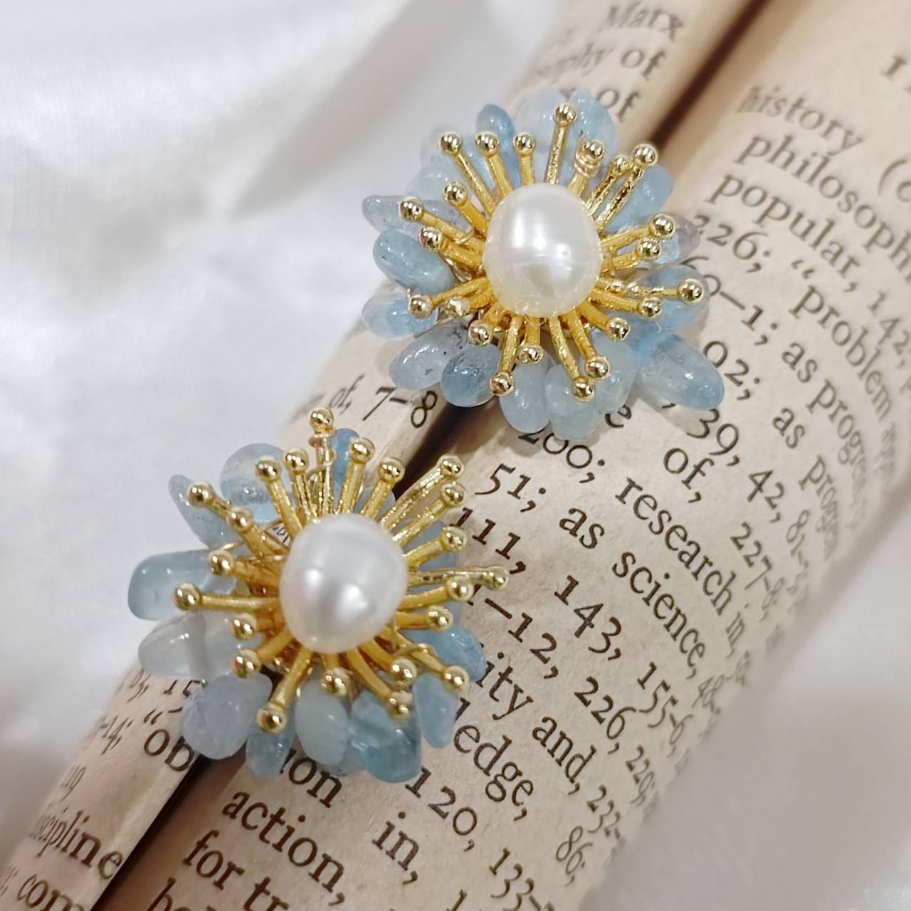 Sunrise Aquamarine adjustable earrings - Image 4