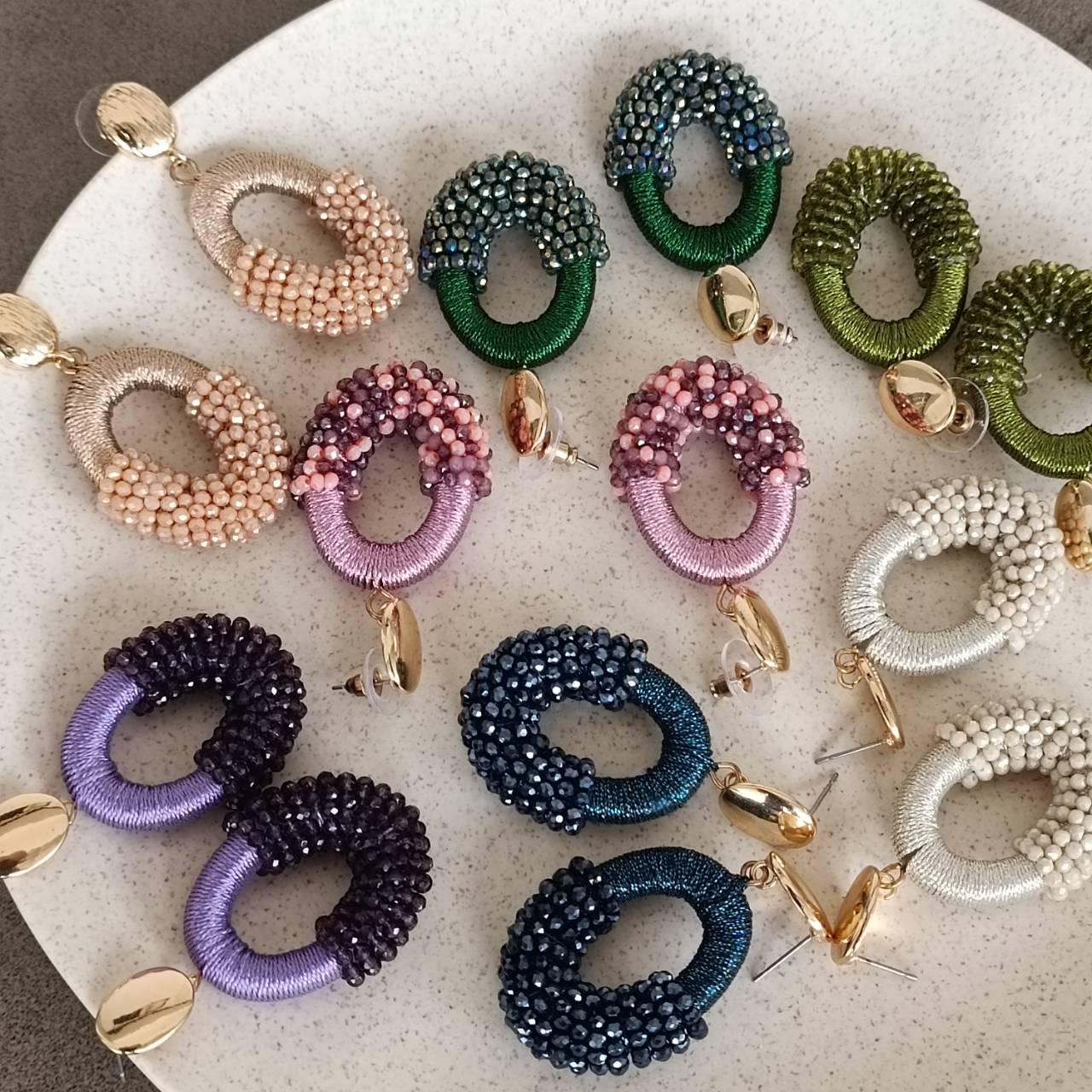 Mauve Mist Beaded Hoops Earrings - Image 5