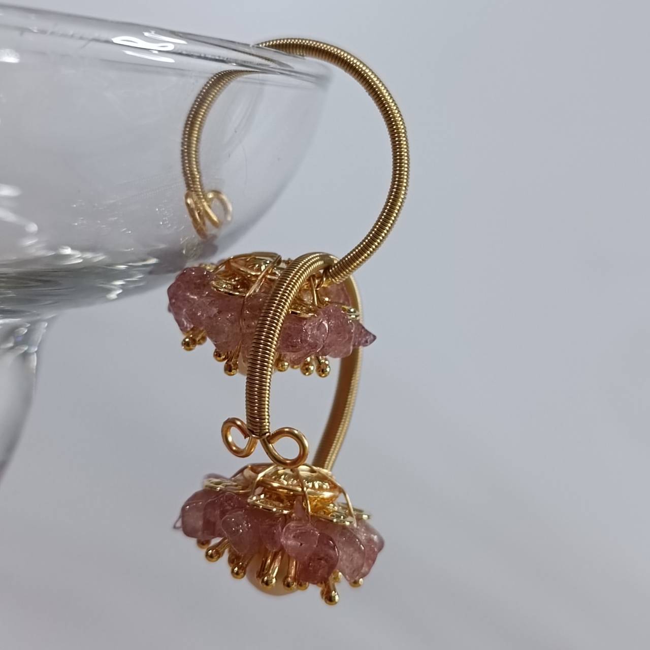 Sunrise Strawberry Quartz adjustable ring - Image 3