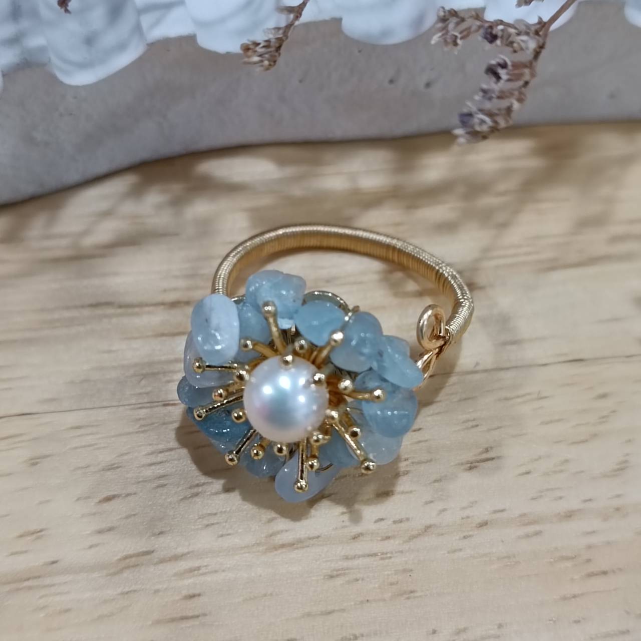 Sunrise Aquamarine adjustable ring - Image 5