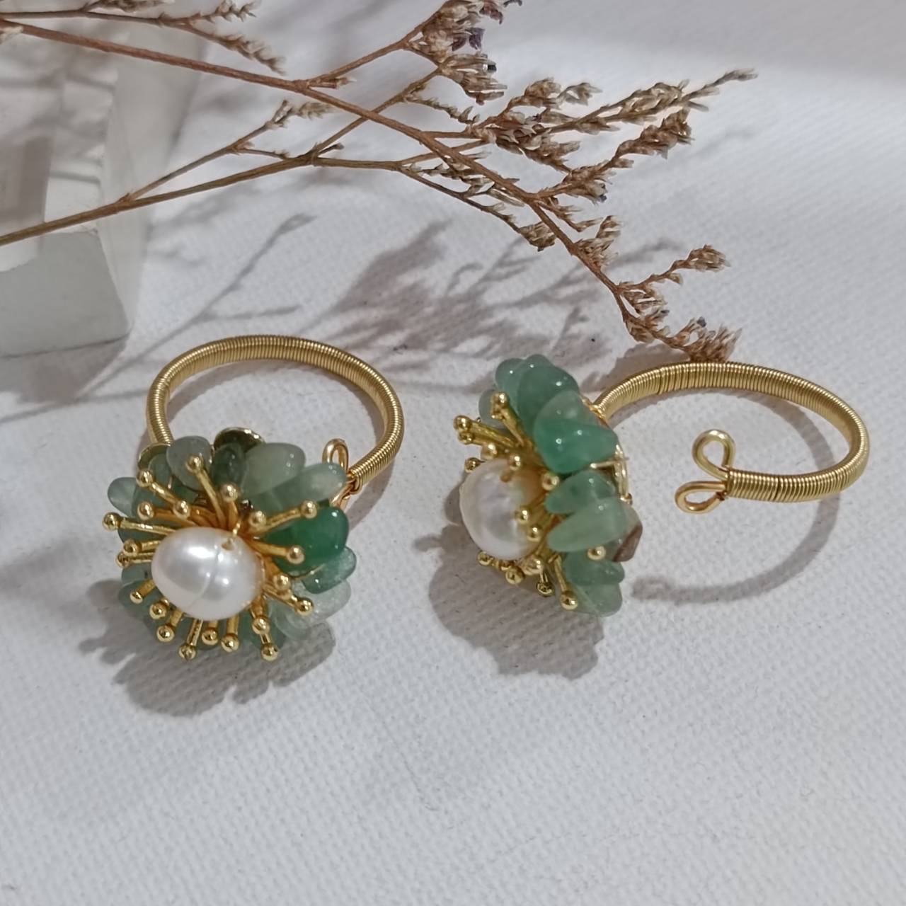 Sunrise Green Aventurine adjustable ring - Image 4