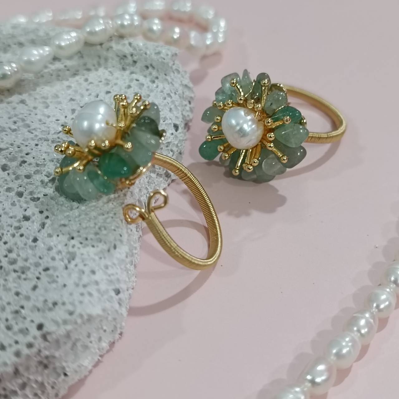 Sunrise Green Aventurine adjustable ring - Image 5