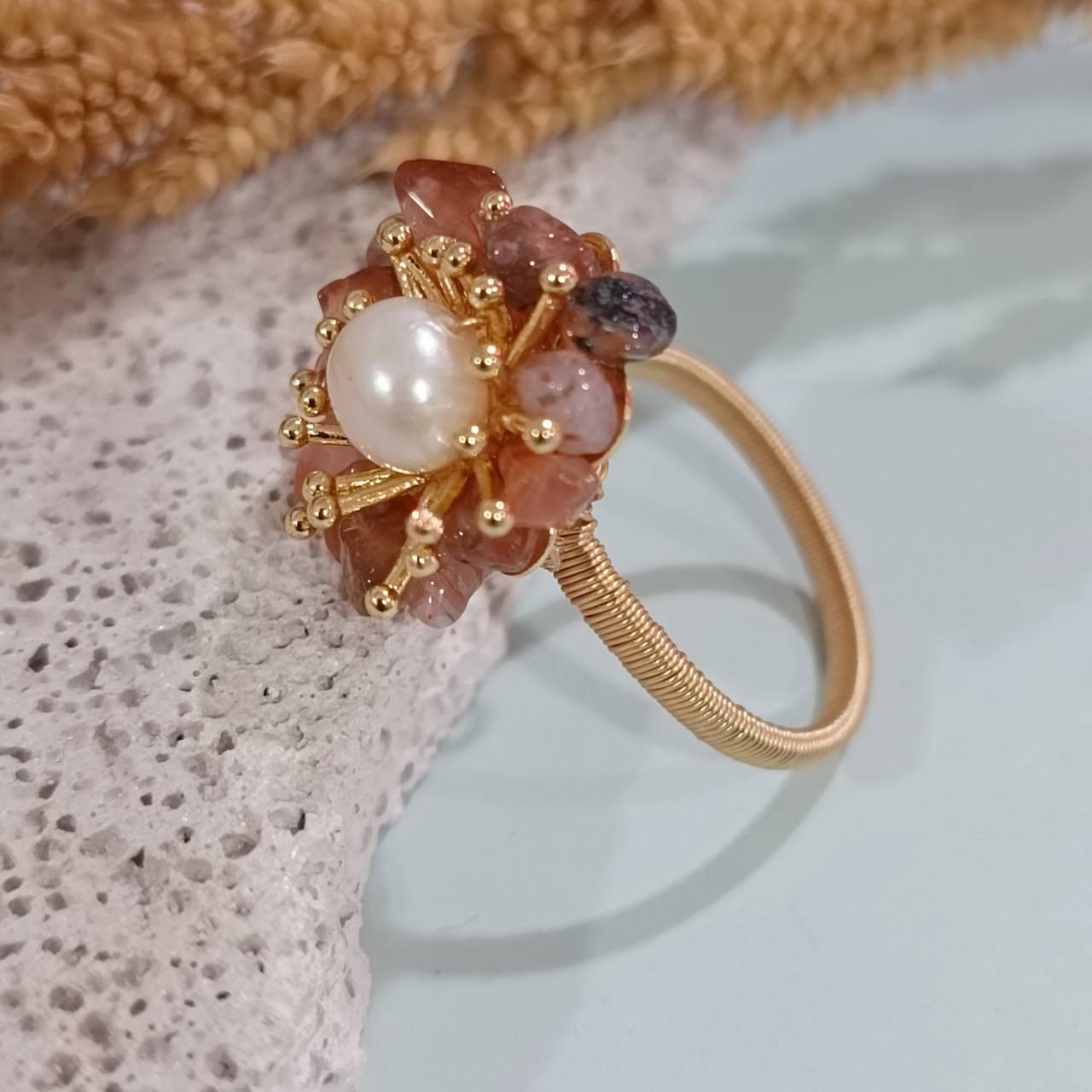 Sunrise Carnelian adjustable ring - Image 4