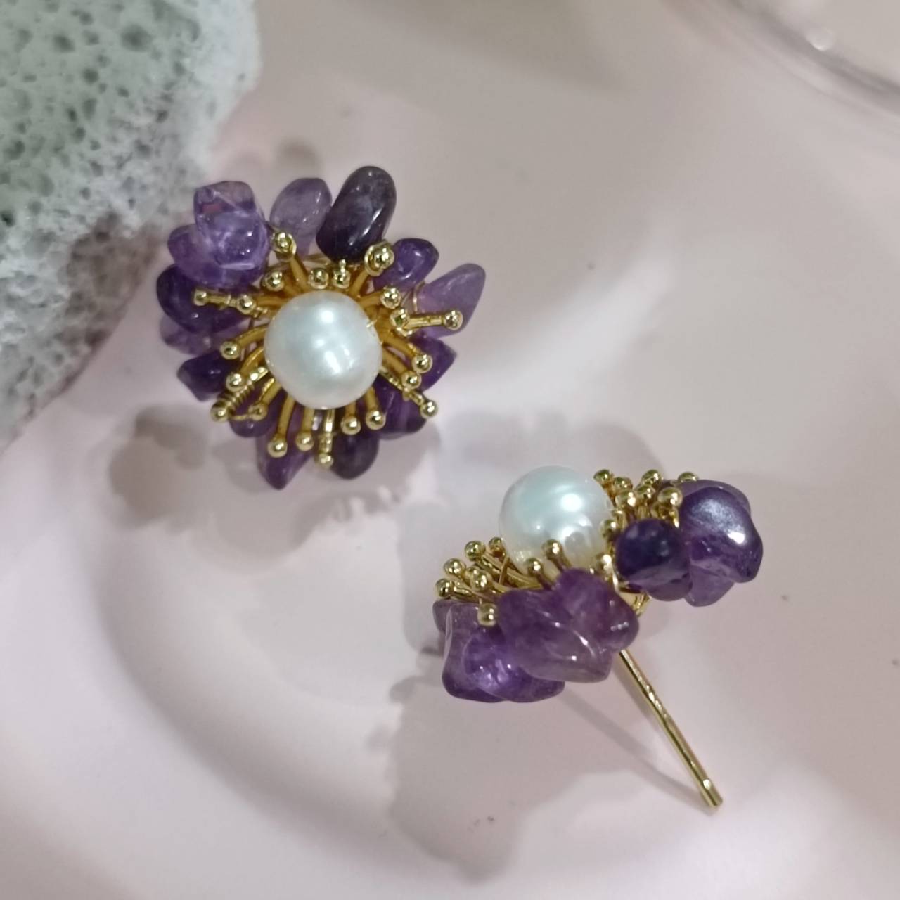 Sunrise Amethyst adjustable earrings - Image 2
