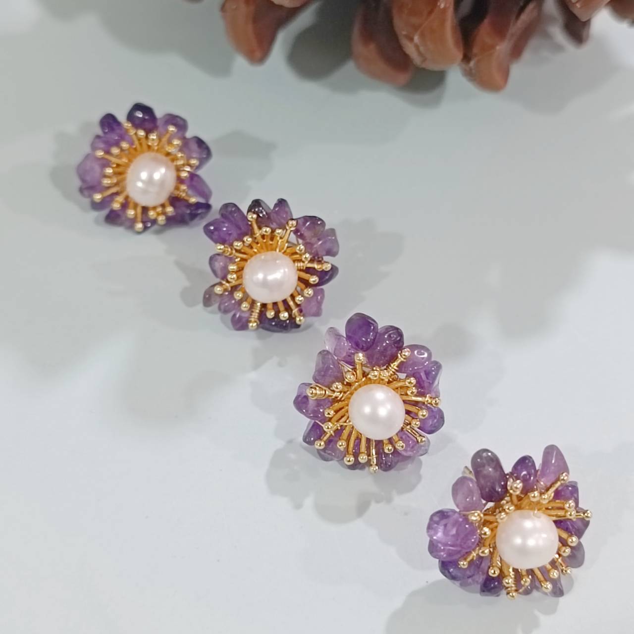 Sunrise Amethyst adjustable earrings - Image 3
