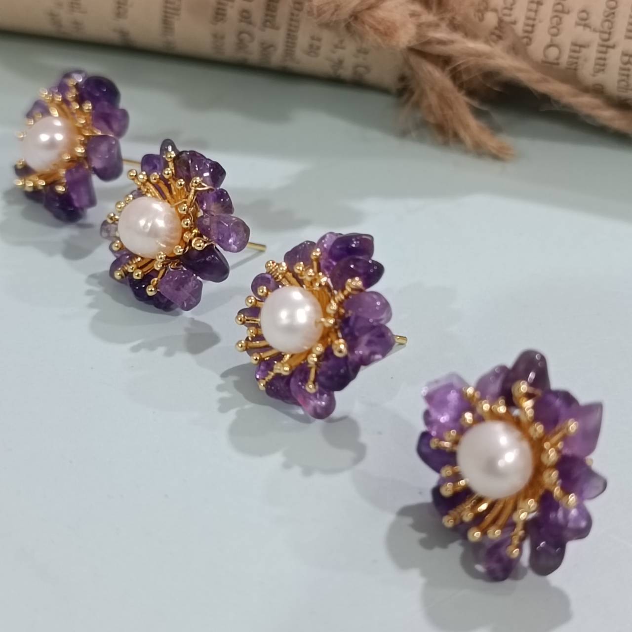 Sunrise Amethyst adjustable earrings - Image 4