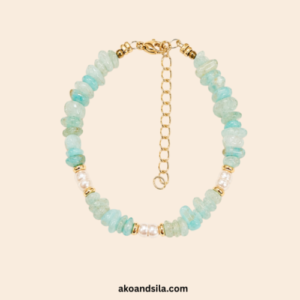 Amazonite & Freshwater Pearl Bracelet