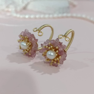 Sunrise Strawberry Quartz adjustable ring