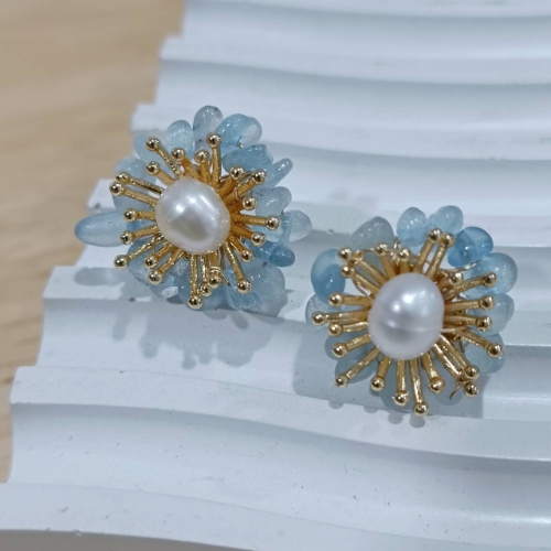 Sunrise Aquamarine adjustable earrings