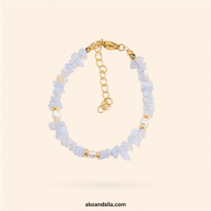 Blue Chalcedony & Freshwater Pearl Bracelet