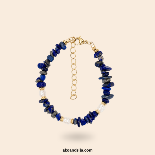 Lapis Lazuli & Freshwater Pearl Bracelet