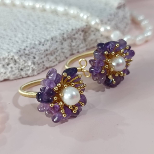 Sunrise Amethyst adjustable ring