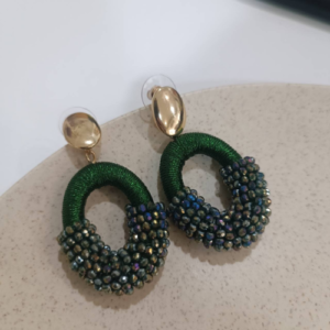 Forest Beaded Hoops Earrings