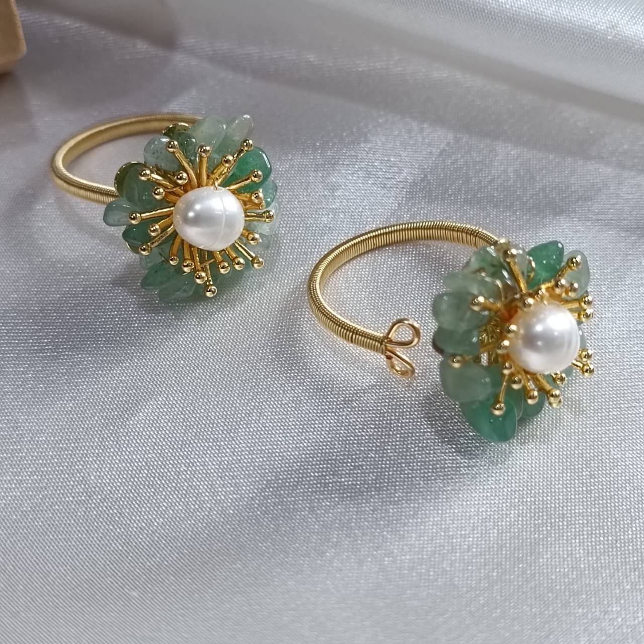Sunrise Green Aventurine adjustable ring - Image 2