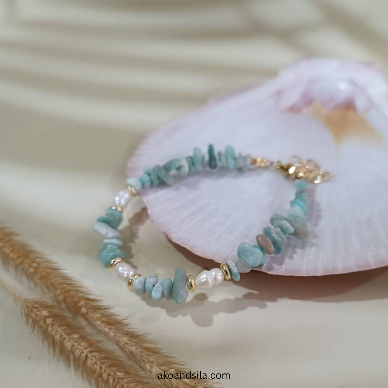 Amazonite & Freshwater Pearl Bracelet - Image 3
