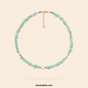 Amazonite & Freshwater Pearl Necklace