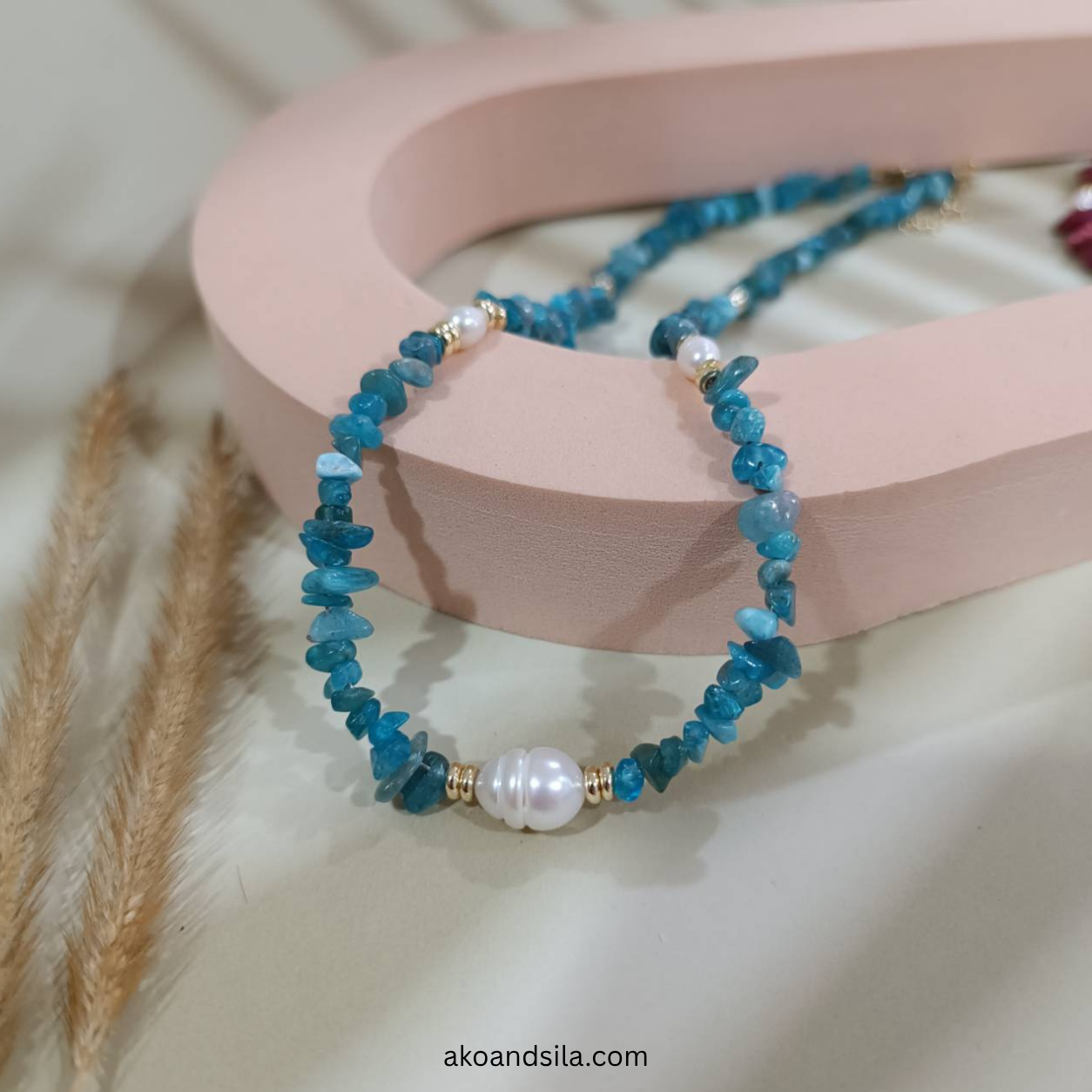 Apatite & Freshwater Pearl Necklace - Image 3
