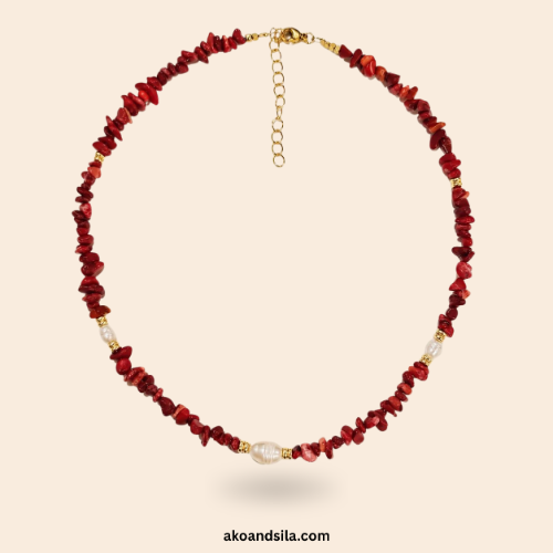 Rouge Coral & Freshwater Pearl Necklace
