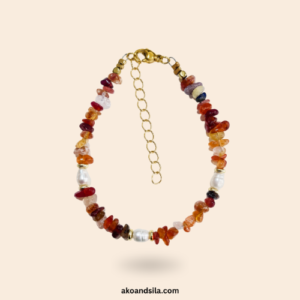 Carnelian & Freshwater Pearl Bracelet