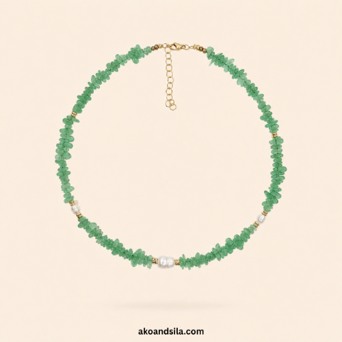 Green Aventurine & Freshwater Pearl Necklace