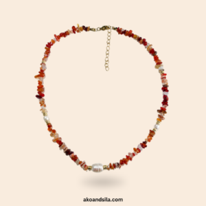 Carnelian & Freshwater Pearl Necklace