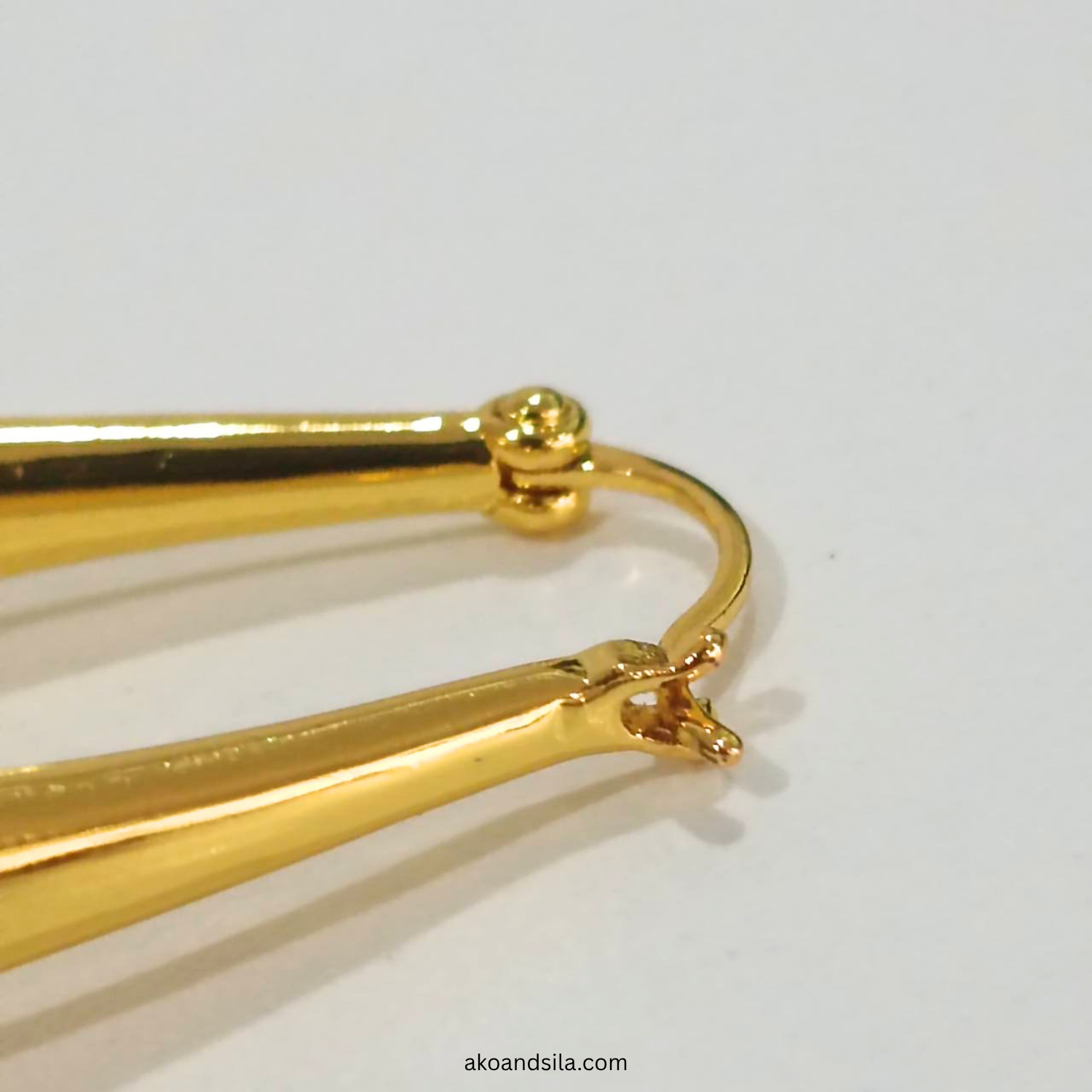 Wine Red Acrylic Drop Hoop Earrings - Image 3
